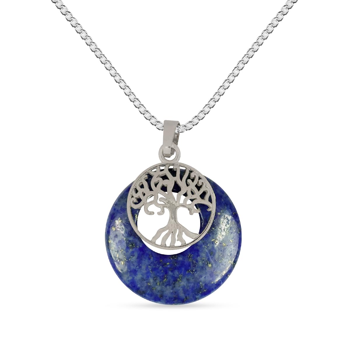 crystu Lapis Lazuli Pendant, Natural Stone Pendant/Locket with Metal Chain for Reiki Healing and Crystal Healing Gemstone Pendant Size 40mm (Color : Blue)-picture-40