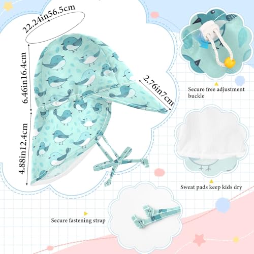 Cartoon Cute Bird Turquoise Toddler Sun Hats Toddler Boy Beach Bucket Hat Baby Girls UPF 50+ Protection Adjustable Travel Essentials4