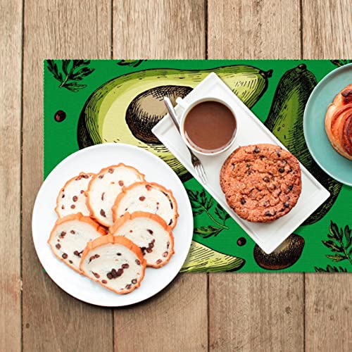 Set de table avocat antidérapant lot de 6 pour repas