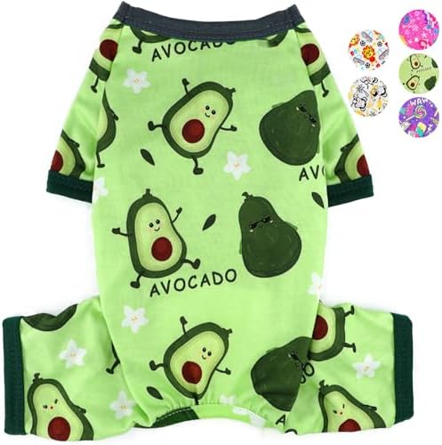 Dog Pajamas for Small Medium Dogs Summer Cute Dog Clothes Boy Girl Dog Pjs Soft Stretchy Doggie Onesies Puppy Clothes Cat Pet Jammies Outfit (Green, X-Small)