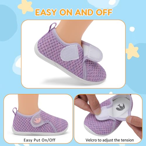 Image of FEETCITY Toddler Walking Shoes Slip On Toddler Shoes Boys Girls Kids Sports Sneakers Casual School Shoes Barefoot Shoes