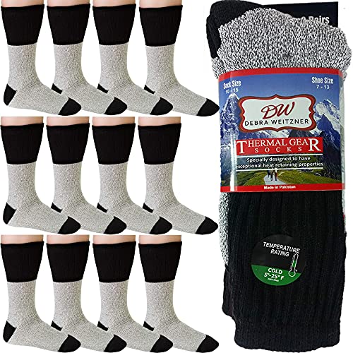 Debra Weitzner 12 Pair Thermal Winter Socks for Men & Women - Insulated Socks for Cold Weather & Warm Boots2