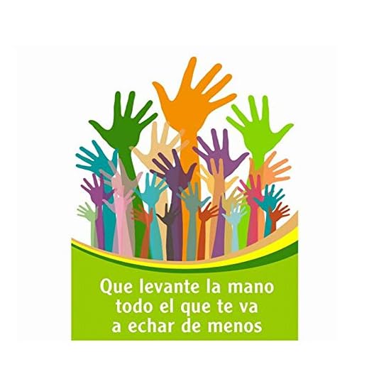 Tarjeta despedida manos 20x30 super con sobre para firmar. Que levante la mano quien te va a echar de menos