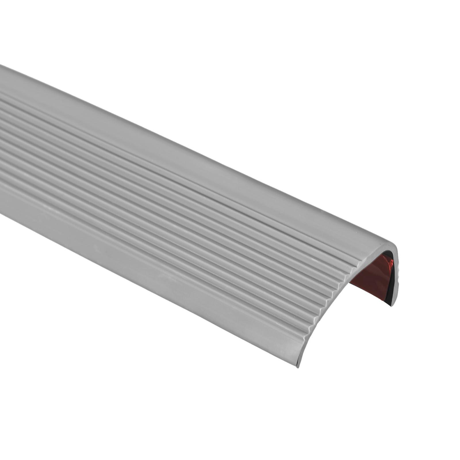 Uxcell 1Pcs Stair Nosing, Vinyl Stair Edge Protector, Anti Slip Step Trim, 6.6Ft, Grey