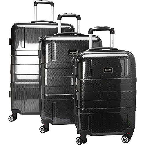 Bugatti 3 Piece Hard Luggage Set, Black, One Size3