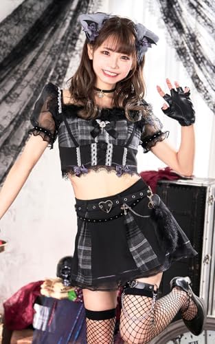 [Malymoon] コスプレ アニマル 動物 オオカミ ウルフ ブラック 黒 衣装 仮装 マリームーン 11点セット 10095 詳細画像2