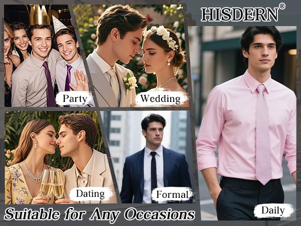 Image of HISDERN Men Floral Ties Woven Classic 3.4 inch Necktie Set Formal Tie Pocket Square for Wedding with Handkerchief Gift Box