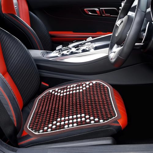 Cojín refrescante de cuentas de madera SEWACC y funda ventilada para coche 4