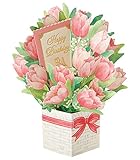 Happy Birthday Flower Bouquet - Tulip - Pop Up Greeting Card