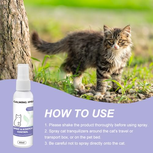 Cerioll Pheromone Katzen, Beruhigungsmittel Für Katzen, 60ml Calming Spray, Pet Calming Spray, Anti Stress, Wirkt Schnell & Effektiv Gegen Stress, Alternative Zu Beruhigungstabletten