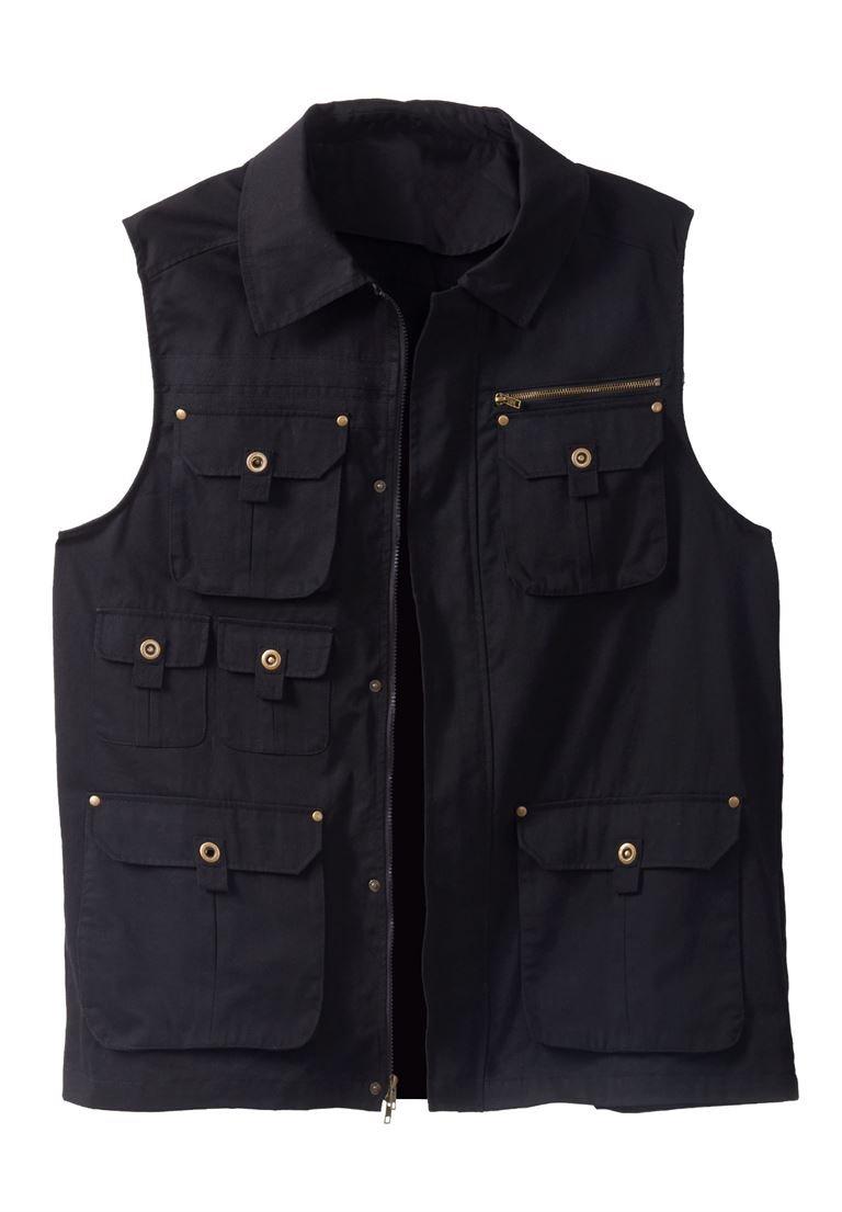 Boulder Creekby KingSize Men's Big & Tall 9 Pocket Twill Utility Vest