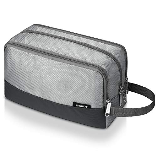 Image of WANDF Travel Toiletry Bag for Men, Small Dopp Kit for Toiletries | Water-Resistant Fabric, Travel Bag for Toiletries, Compact Storage, Shaving Accessories, Weekend Trips