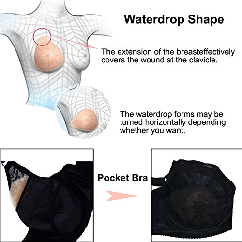 MOOVANT Silicone Breast Forms Mastectomy Prosthesis Silicone Bra Pad Only One Piece - Thumbnail 7