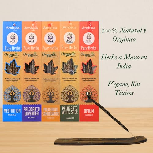 Miniatura 9 de Incienso Natural Orgánico Ecológico Nag Champa Palo Santo Aromaterapia Meditación Se Envían 5 Aromas Al Azar De Inciensos