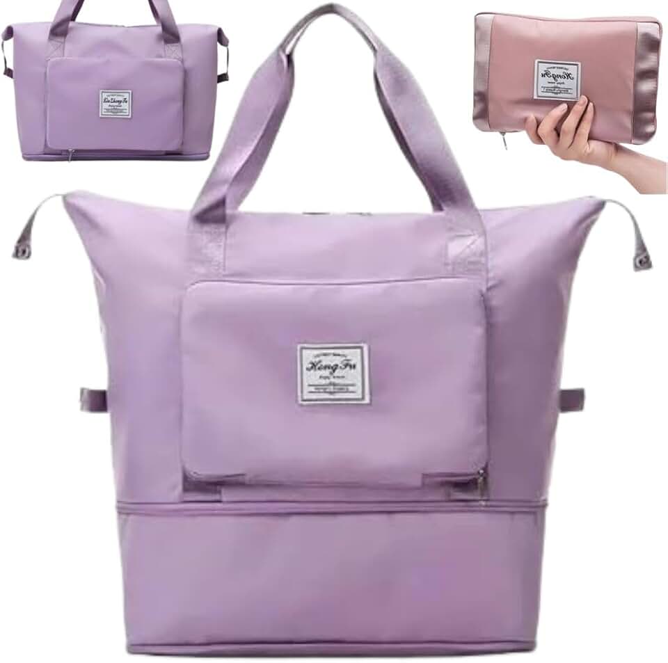 Bolsa de Viagem Dobrável e Expansível Grande Capacidade Impermeável para Academia e Fitness Mala Tote Bag Multiuso