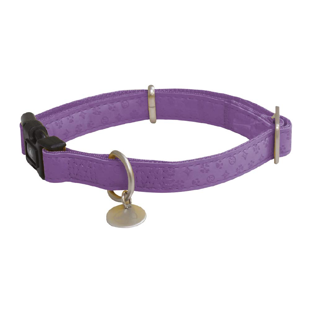 Croci My Lord Leatherette Adjustable Collar, 26-40 mm x 15 mm, Purple