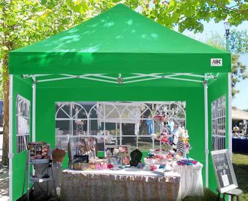 Image of ABCCANOPY Pop up Canopy Tent with Elegant Church Window 10X10,Kelly Green