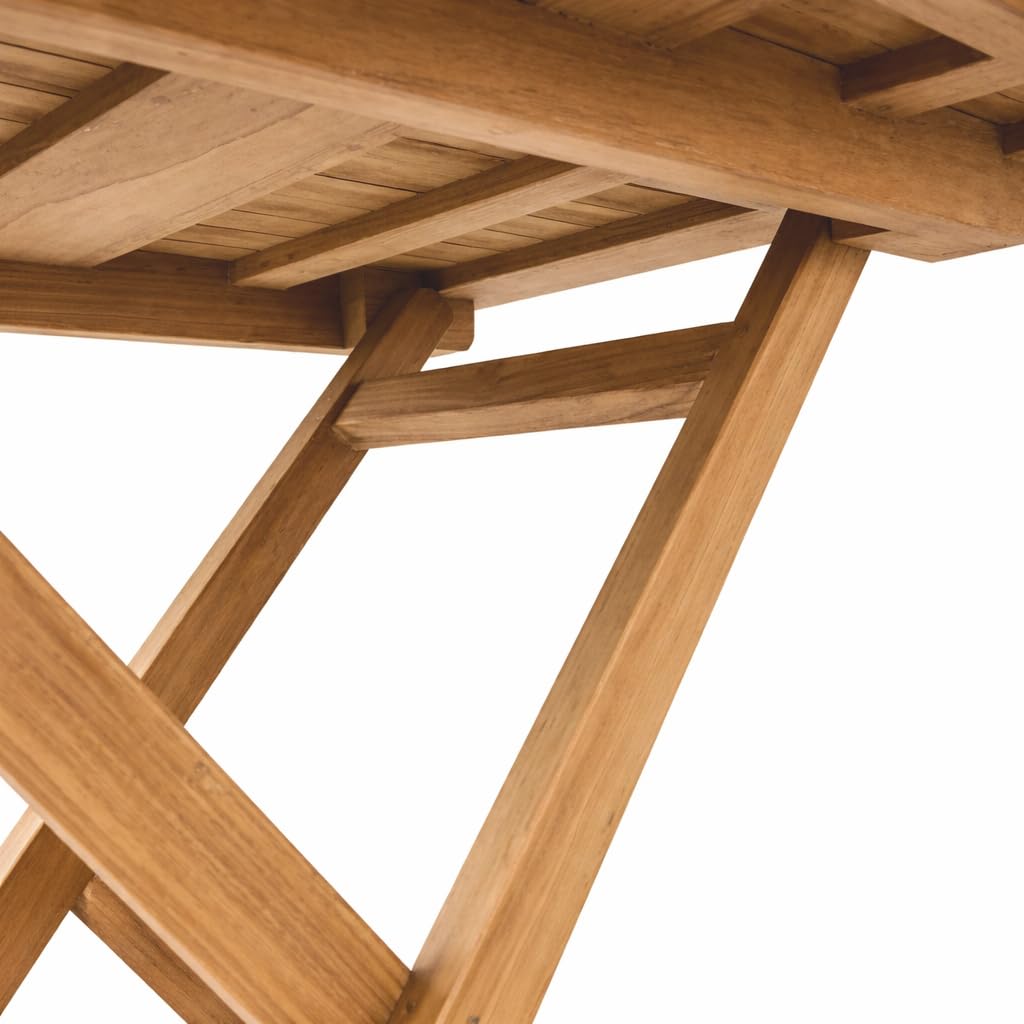 Tavolo Pieghevole Burraco 80×80 cm in Teak | Tavolo Salvaspazio da Giardino per 4 persone | Certificato FSC