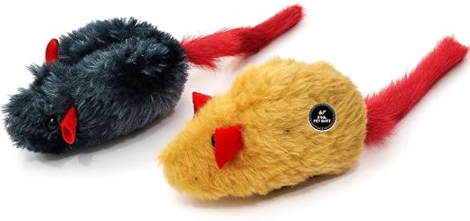 PSK PET MART Adjustable Cat Toy with Sound – Plush Mouse with Feathers, Elastic Bungee Rope &amp; Adhesive Hook for Indoor Cat...