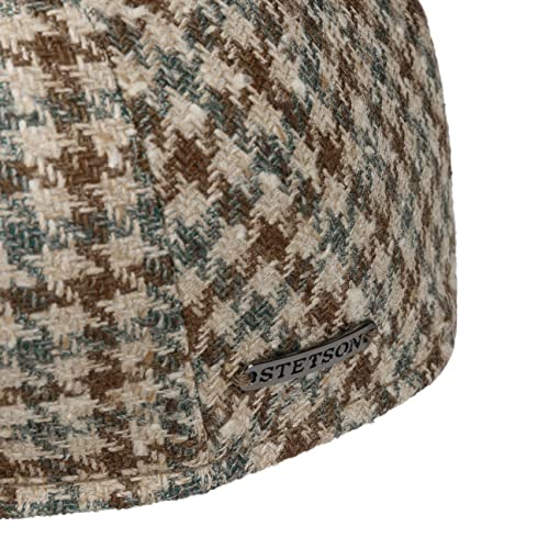 Stetson Kent Tricolour Houndstooth Flat Cap Men Beige 7 1/8 #TOP4