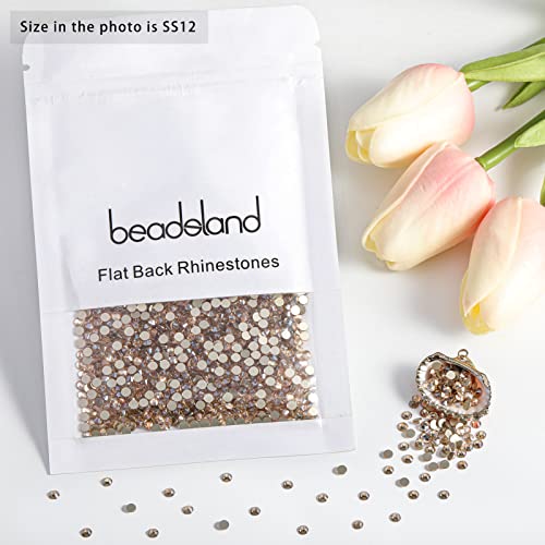 Image of Beadsland Flat Back Crystal Rhinestones,Golden Shadow, SS12, 1440pcs