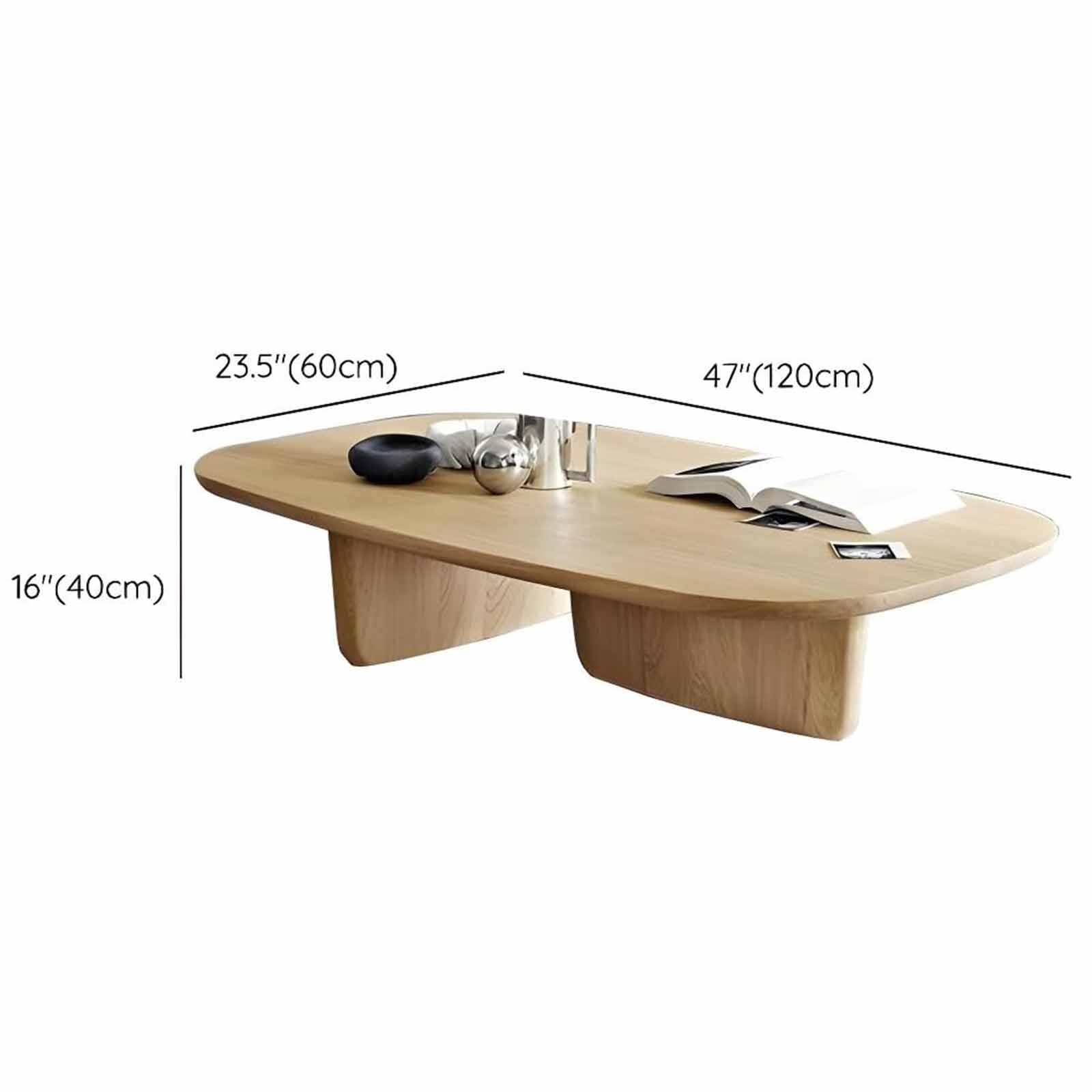 Amazon.co.jp: ミッドセンチュリー楕円形コーヒーテーブル、無垢材