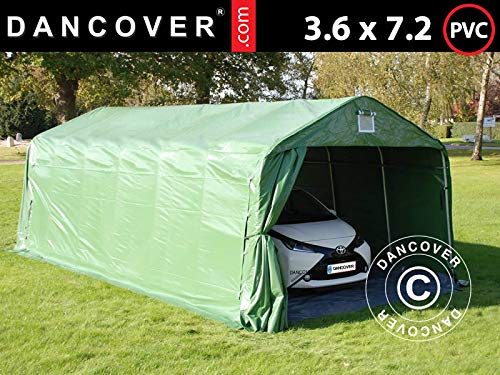 Portable garage Garage tent PRO 3.6x7.2x2.68 m PVC with ground cover, Green