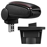 Staufach von innen gepolstert. Einbauanleitung ist beigefügt. Armlehne hochklappbar