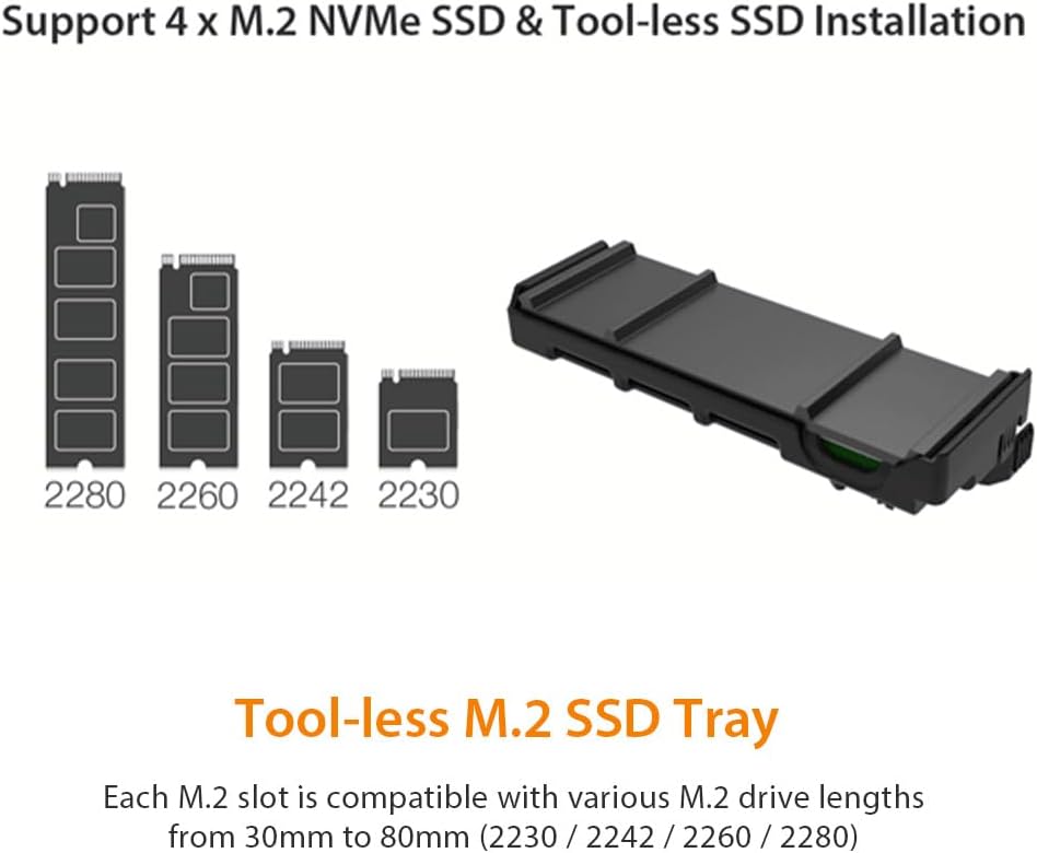 4 Bay Removable M.2 NVMe PCIe SSD to PCIe 5.0 x16 Mobile Rack Enclosure/Adapter Card for PCIe Expansion Slot (PCIe Bifurcation Required) | ICY DOCK ExpressSlot MB204MP-B