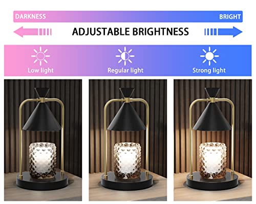 Candle Warmer Lamp Metal Vintage Candle Warmer With Timer Wax Melt Warmer For Jar Candles Aromatic Candle Holders For Home Office Decoration (Black) #TOP2