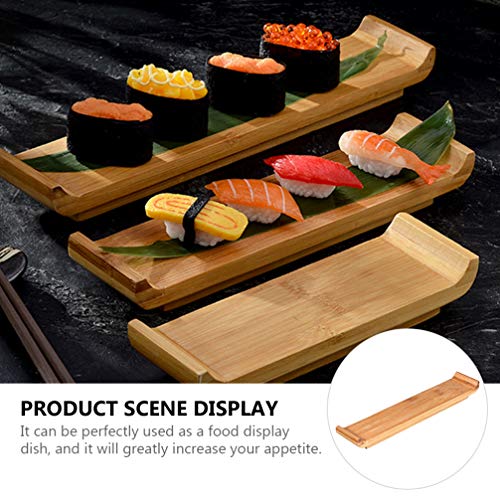 Plato para sushi y sashimi de bambú Hemoton miniatura 5