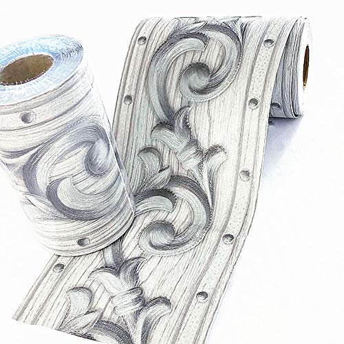 Amao 3D Pattern Silver Wallpaper Border Stick And Peel Wall Decor Removable Kitchen Bathroom Tiles Sticker 5Meters #TOP20