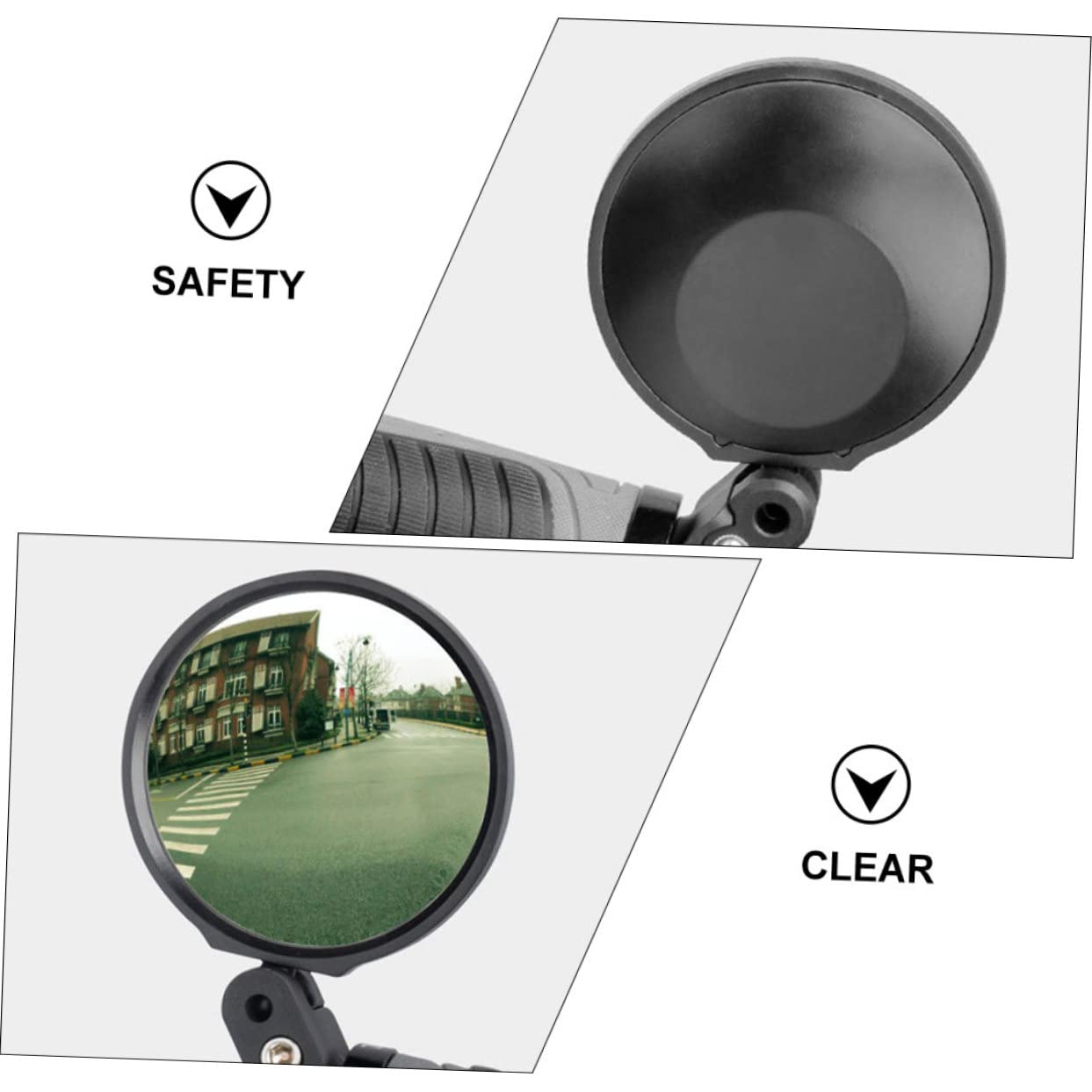 Abaodam 4pièces Miroir De Vélo Réglable Rétroviseur Durable Pour Guidon De Pratique Et Sécurisé Pour Vélos De Montagne Pliants Route
