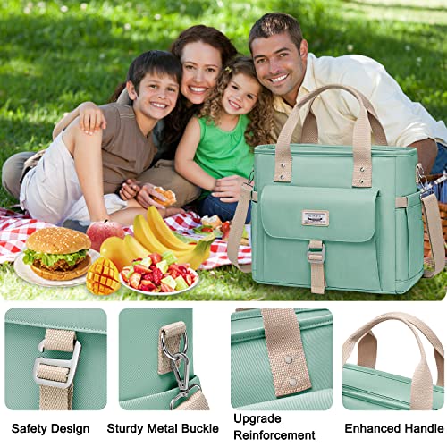 Artelaris Lunch Bag For Women, Extra Large Insulated Lunch Bag, Lunch Tote Bag For Work, Leak Proof Lunch Cooler Bag, Meal Prep Lunch Box, Pink And Green #TOP6