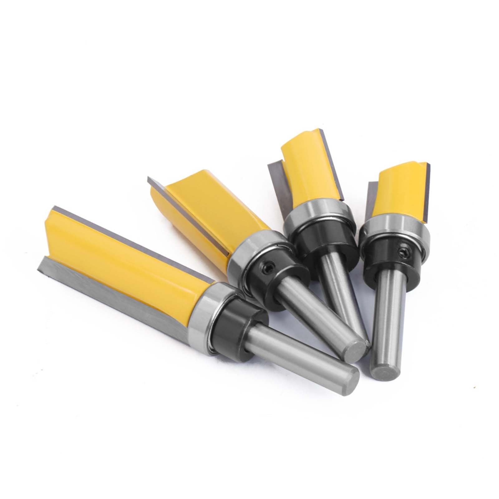 Fresa de enrasado de 4 piezas con vástago de 8 mm, fresa para copiadora y fresadora, rodamiento de bolas, fresa de ranura de 8 mm