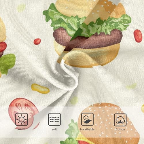 Wusikd Hamburger Girls' Underwear Cotton Leaves Girls Briefs Soft Toddler Underwear 2T3