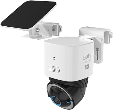 في الهواء الطلق مزراب جبل متوافق مع Eufy الأمن 4 G LTE كام S330/SoloCam E30/SoloCam S340 كاميرا الأمن لوحة للطاقة الشمسية 1-حزمة، أبيض