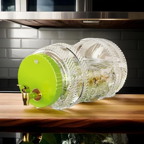 Iced Tè Pitcher With Spigot, Beverage Dispenser per Fridge, Water Pitcher With Lid, Hot and Cold Beverage Contenitore, Dispenser per Juice Milk Cold Oro Hot Coffee Juice - immagine 4