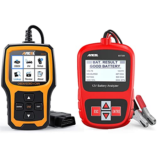 Ancel Ad410 Enhanced Obd Ii Vehicle Code Reader With Ancel Bst200 Car Battery Load Tester 12V 100-1100 Cca Digital Analyzer #TOP27