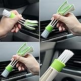 Greenfields Mini Dusters for Car Air Vent, 2 In 1 Automotive Air Conditioner Cleaner and Brush, Dust Collector Cleaning Cloth Tool for Keyboard Window Leaves Blinds Shutter