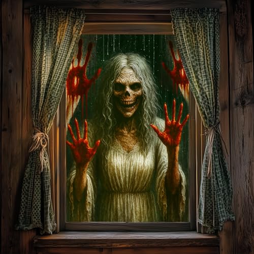 Película decorativa ventana horror esqueleto 31x47 pulgadas miniatura 6
