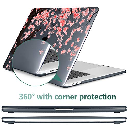Dongke Macbook Pro 13 Inch Case 2023 2022 2021-2016 Release M2 A2338 M1 A2251 A2289 A2159 A1989 A1706 Touch Bar & Touch Id, Hard Case Shell With Usb C To Usb Adapter & Keyboard Cover, Cherry Blossom #TOP5