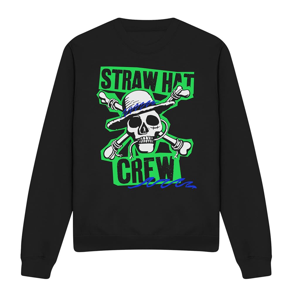 One Piece Straw Hat Crew Scrapbook Unisex Sweatshirt, Black, Small