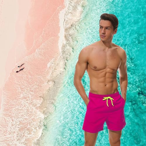 Board Shorts Without Liner Men's Swim Trunks 5 Inch Inseam Quick Dry Swimming Shorts for Men Beach4