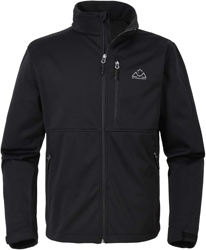 Rdruko Men's Outdoor Fleece Jacket Full Zip Waterproof Softshell Snow