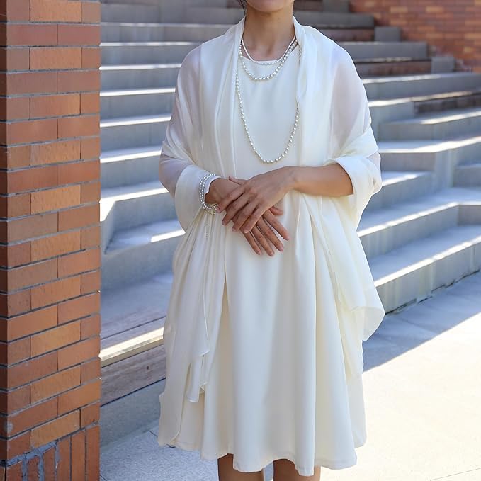 Scarves for Women Lightweight Sheen Scarf Elegant Pashmina Shawls and Wraps for Evening Dresses Wedding Solid Color - Image 6