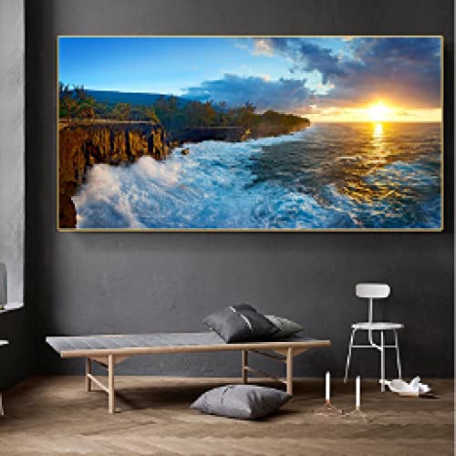 Peinture murale coucher de soleil sur toile moderne de haute qualité