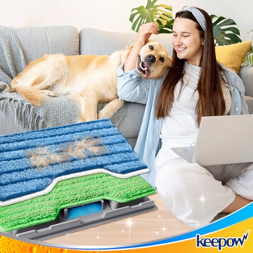 KEEPOW Reusable Replacement Pads Compatible with Shark Vac Mop VM252 VM200 VM180 VM401 VC205 VM250 QM250 VM190, Washable Vacuum Mop Pad Refills, Upgraded Design of Dirt Chamber (1+2+2+2 Pads) by KEEPOW - Image 7