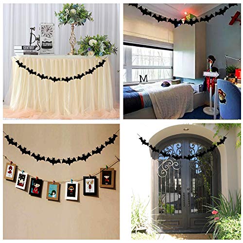 Black Glittery Bat Garland Halloween Garland Decoration For Haunted Home, Pack Of 3 By Baryuefull #TOP3