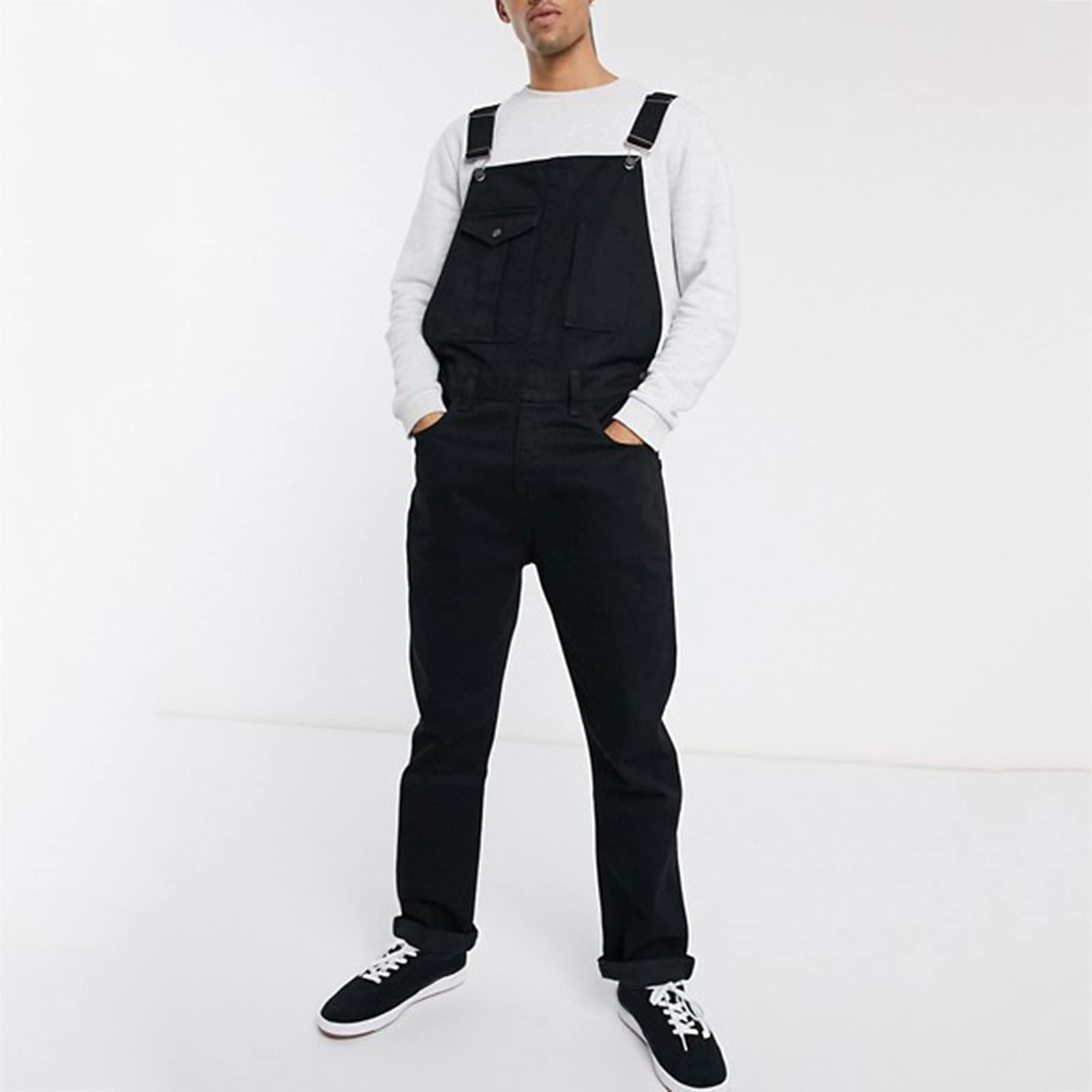 Combinaison en jean pour homme coupe ajustée : pantalon de travail